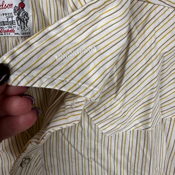 Dodson Men's Pearl Snap Shirt Vintage 60's Long Tail Western Rodeo USA 16 /16.5 - Picture 6 of 11